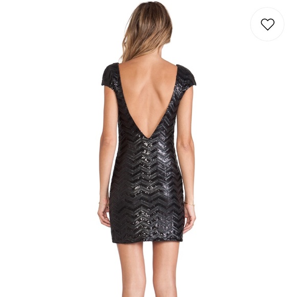 SOLD Lovers & Friends Envy Dress in Black Sequin - Picture 3 of 8
